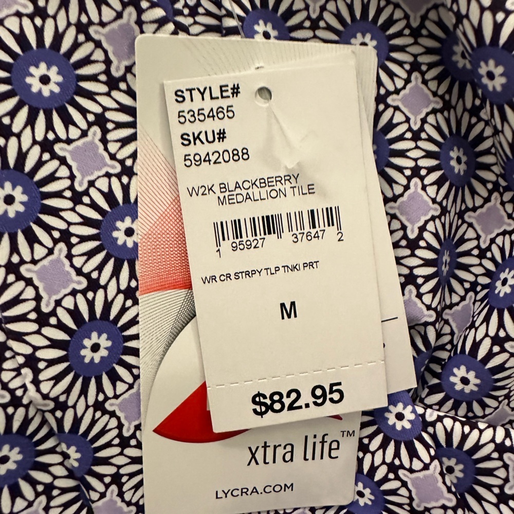 NWT Lands' End Purple and White Swim Top - Picture 4 of 5